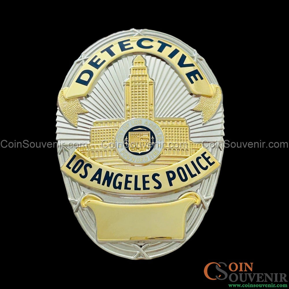 LAPD Detective Los Angeles Police Badge Premium Enamel Exact Replica