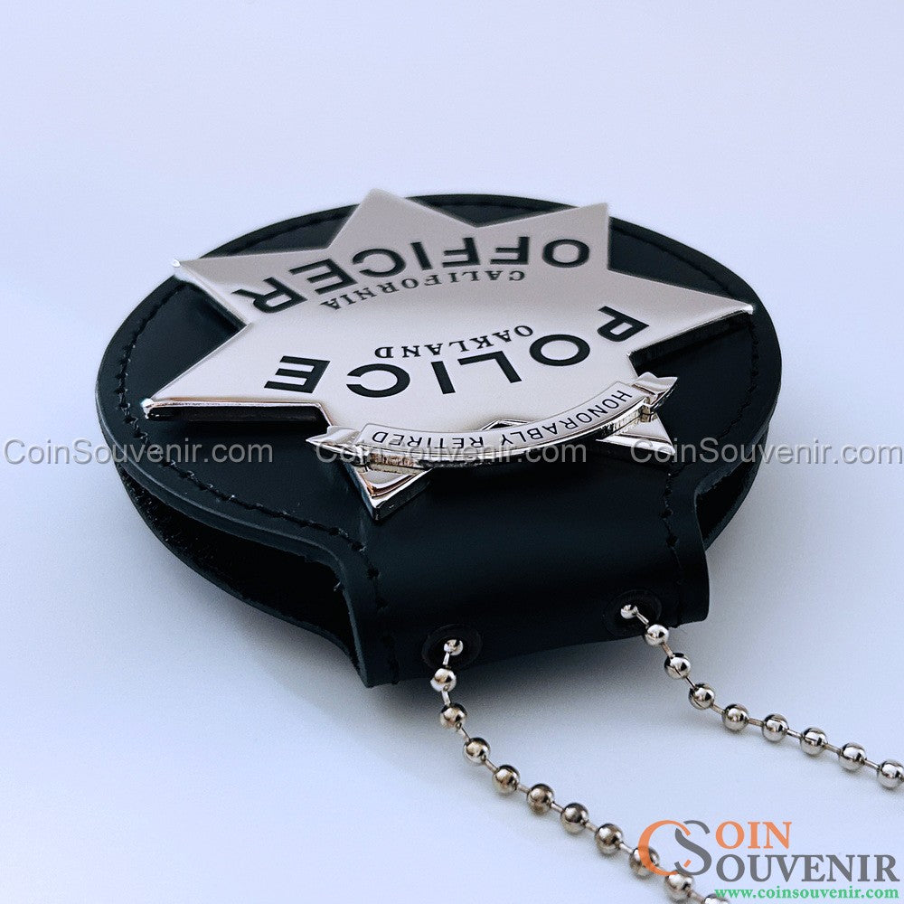 OPD Oakland Police Officer Star Honorably Retired Wallet Badge