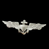 USMC US Navy Pilot Aviator Wings Badge Lapel Pin Silver