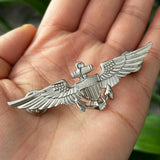 USMC US Navy Pilot Aviator Wings Badge Lapel Pin Silver