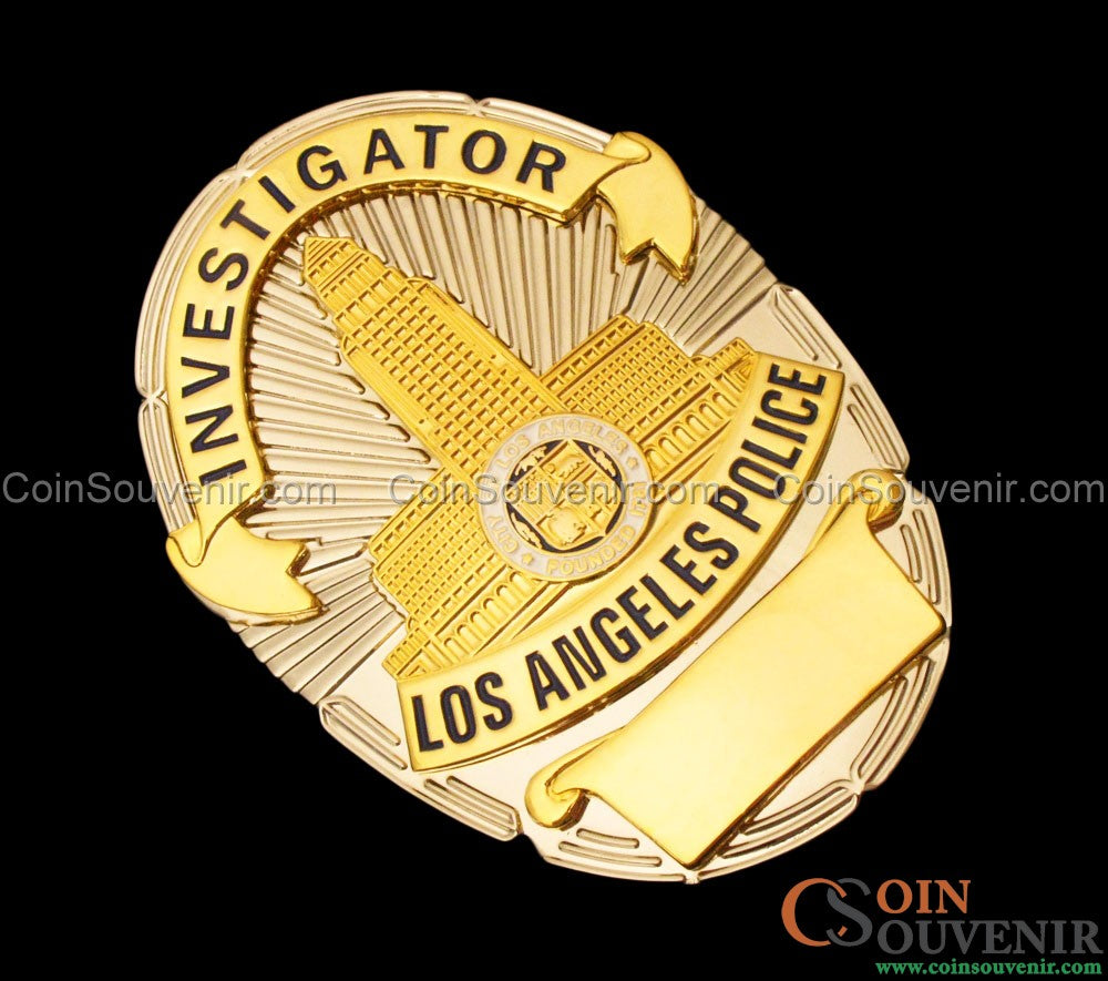 Rare LAPD Investigator Los Angeles Police Badge Customizable Number