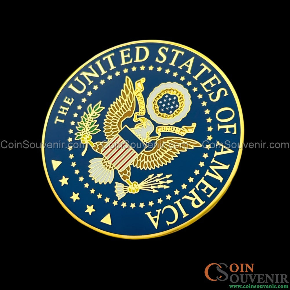 Great Seal of the United States Beautiful Enamel Solid Copper Badge