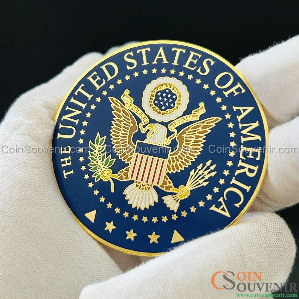 Great Seal of the United States Beautiful Enamel Solid Copper Badge