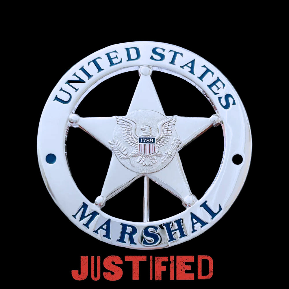 Justified Raylan Givens U.S. Marshal Flat Badge TV Show Prop Replica