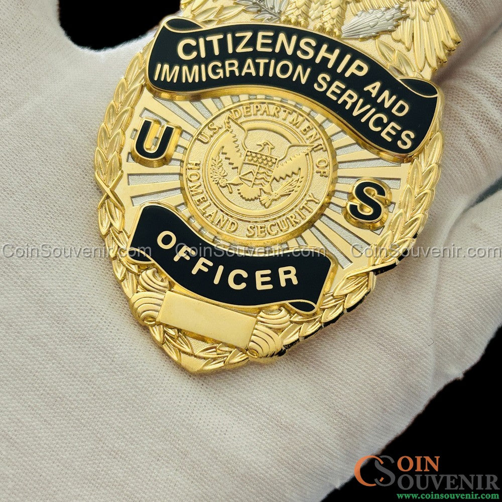 USCIS Citizenship and Immigration Services Officer Wallet Badge Museum Quality