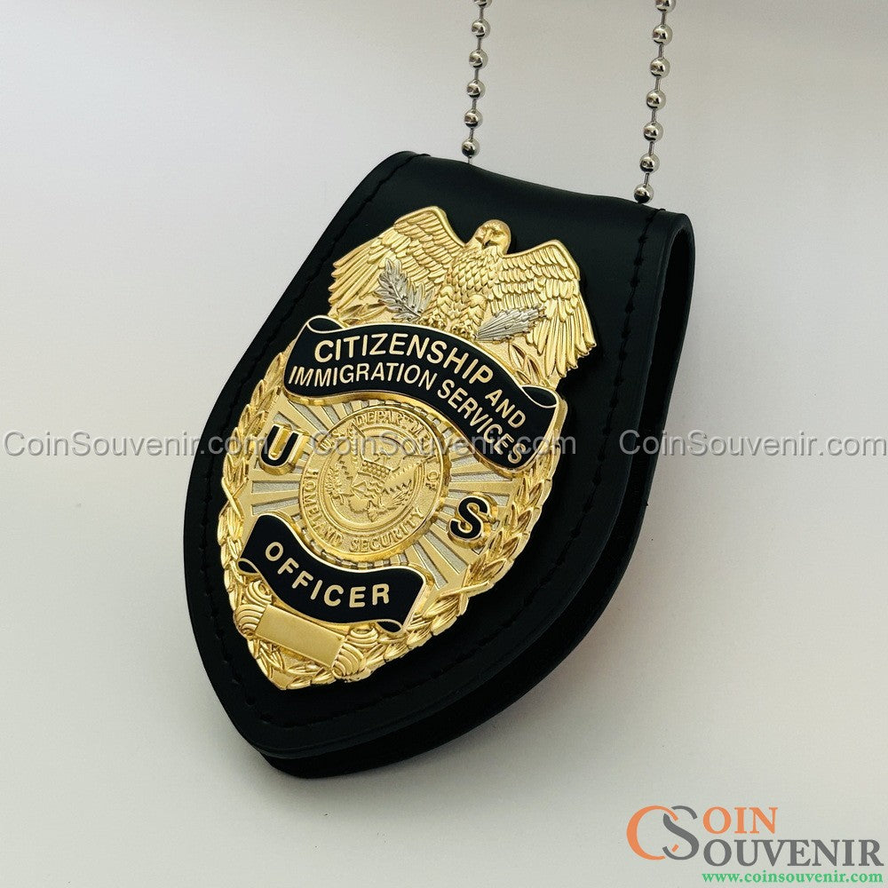 USCIS Citizenship and Immigration Services Officer Wallet Badge Museum Quality