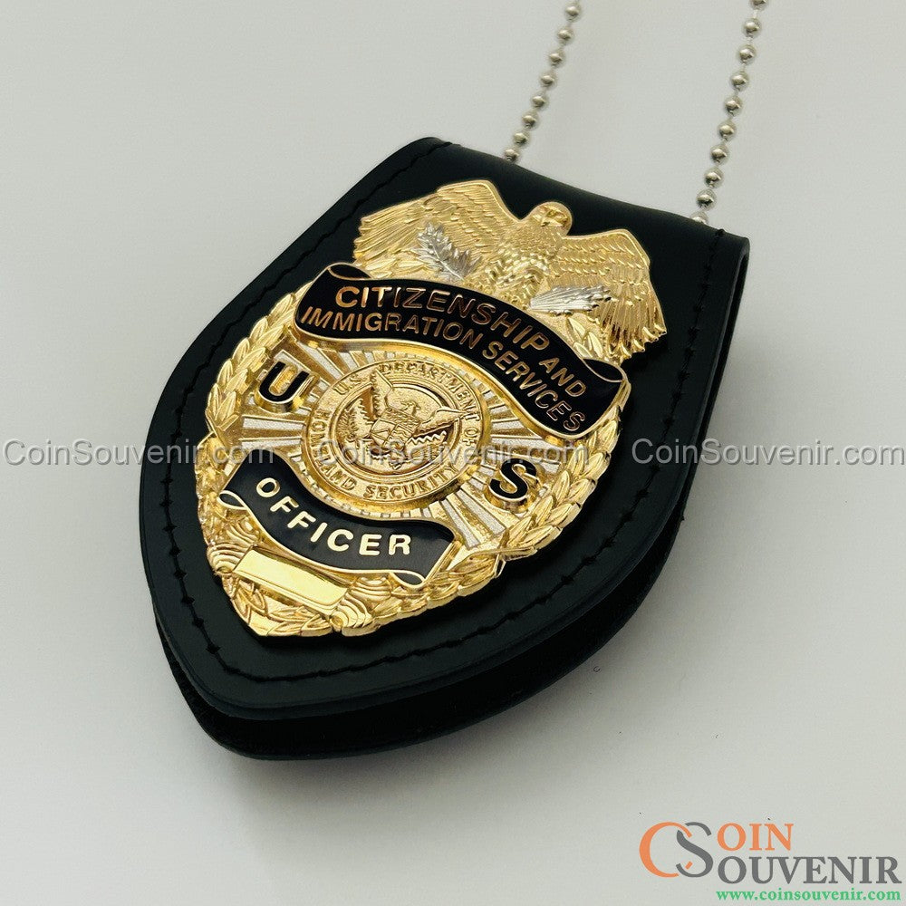 USCIS Citizenship and Immigration Services Officer Wallet Badge Museum Quality