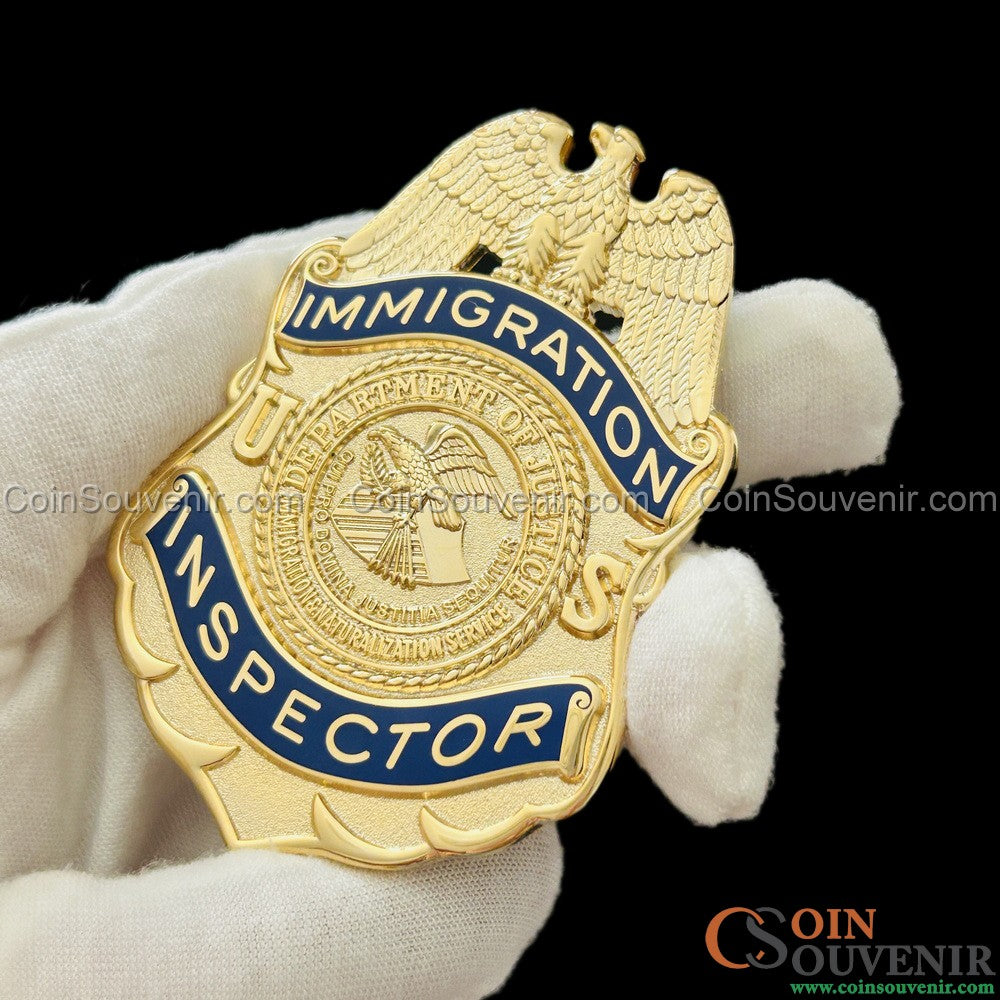 U.S. INS Immigration Inspector Wallet Badge Museum Quality
