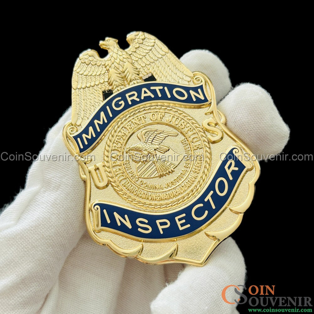 U.S. INS Immigration Inspector Wallet Badge Museum Quality