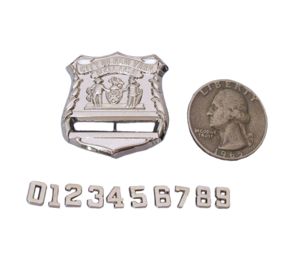 NYPD Mini Courtesy Badge Family Member Shield 1.25" With 0-9 Numbers