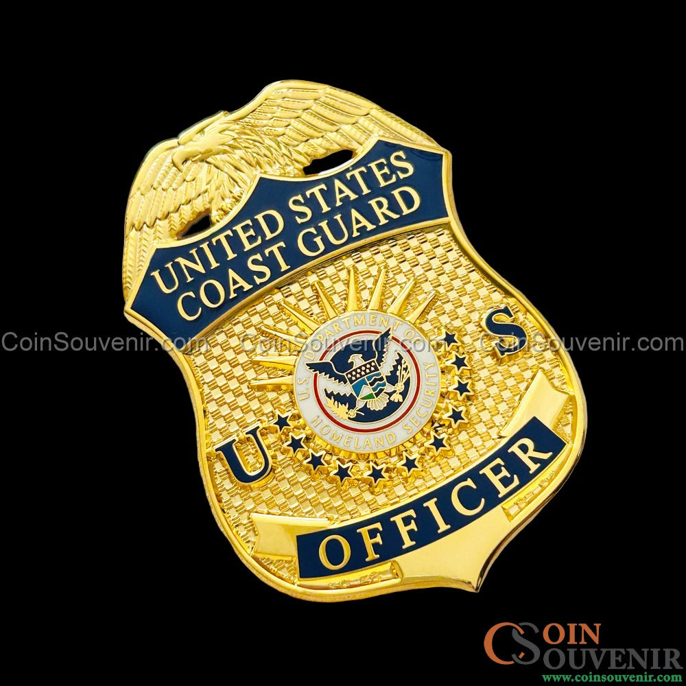 USCG U.S. Coast Guard Officer Badge Museum Quality *Safety Pin Version*