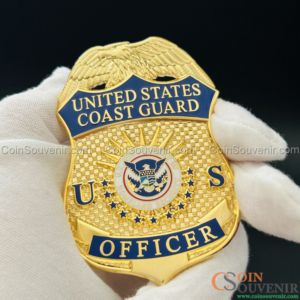 USCG U.S. Coast Guard Officer Badge Museum Quality *Safety Pin Version*