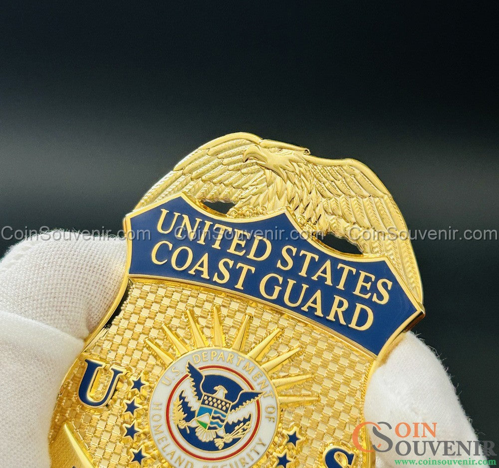 USCG U.S. Coast Guard Officer Badge Museum Quality *Safety Pin Version*