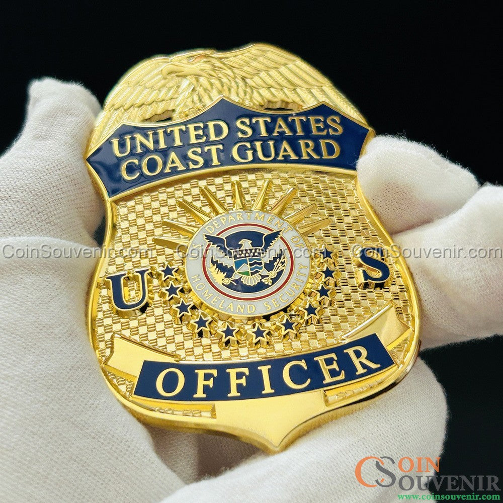 USCG U.S. Coast Guard Officer Badge Museum Quality *Safety Pin Version*