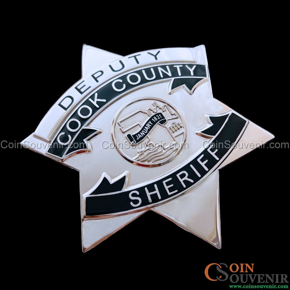 CCSO Cook County Sheriff Star Deputy Badge Premium Enamel Exact Replica