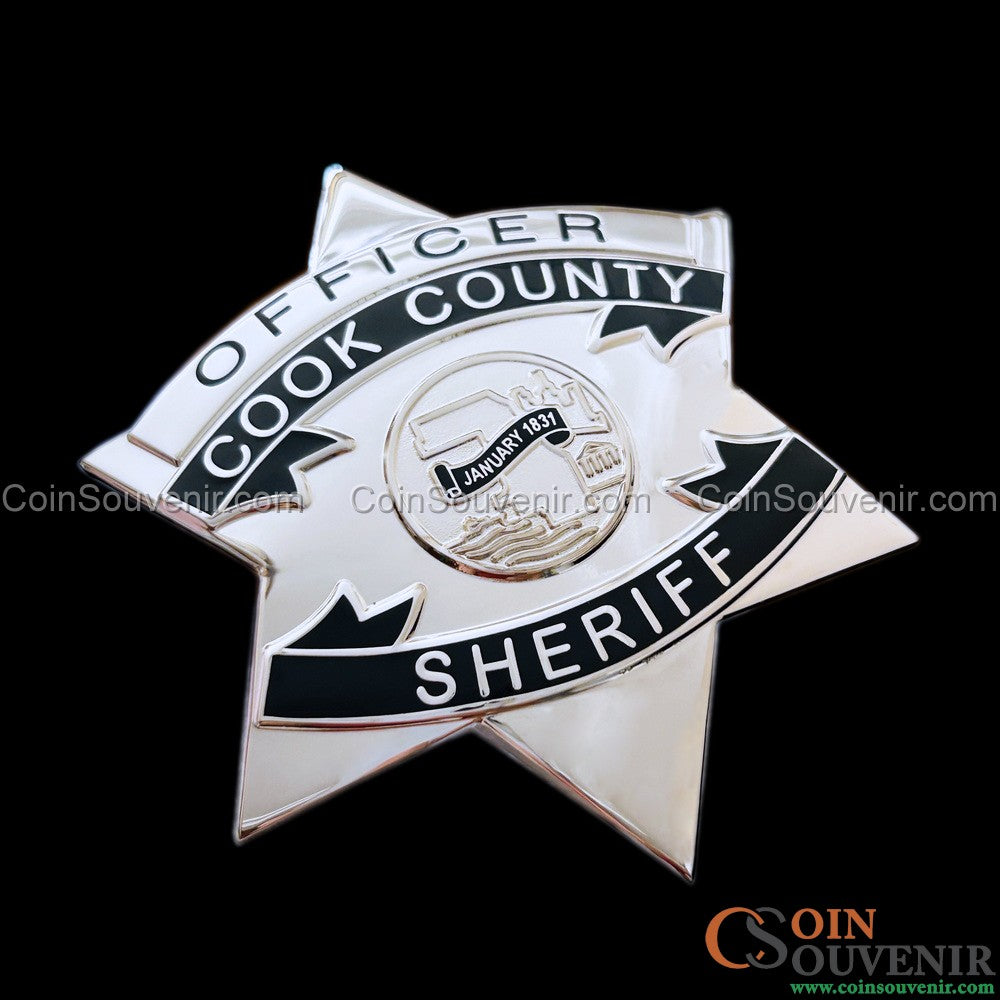 CCSO Cook County Sheriff Star Officer Badge Premium Enamel Exact Replica