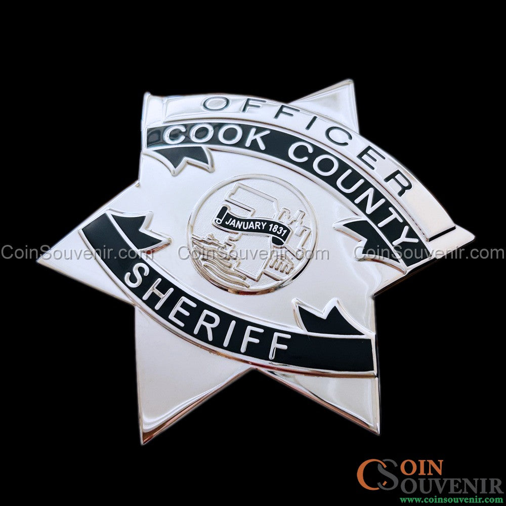 CCSO Cook County Sheriff Star Officer Badge Premium Enamel Exact Replica