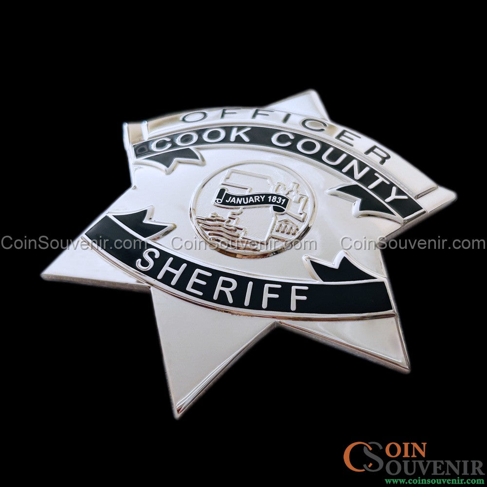 CCSO Cook County Sheriff Star Officer Badge Premium Enamel Exact Replica