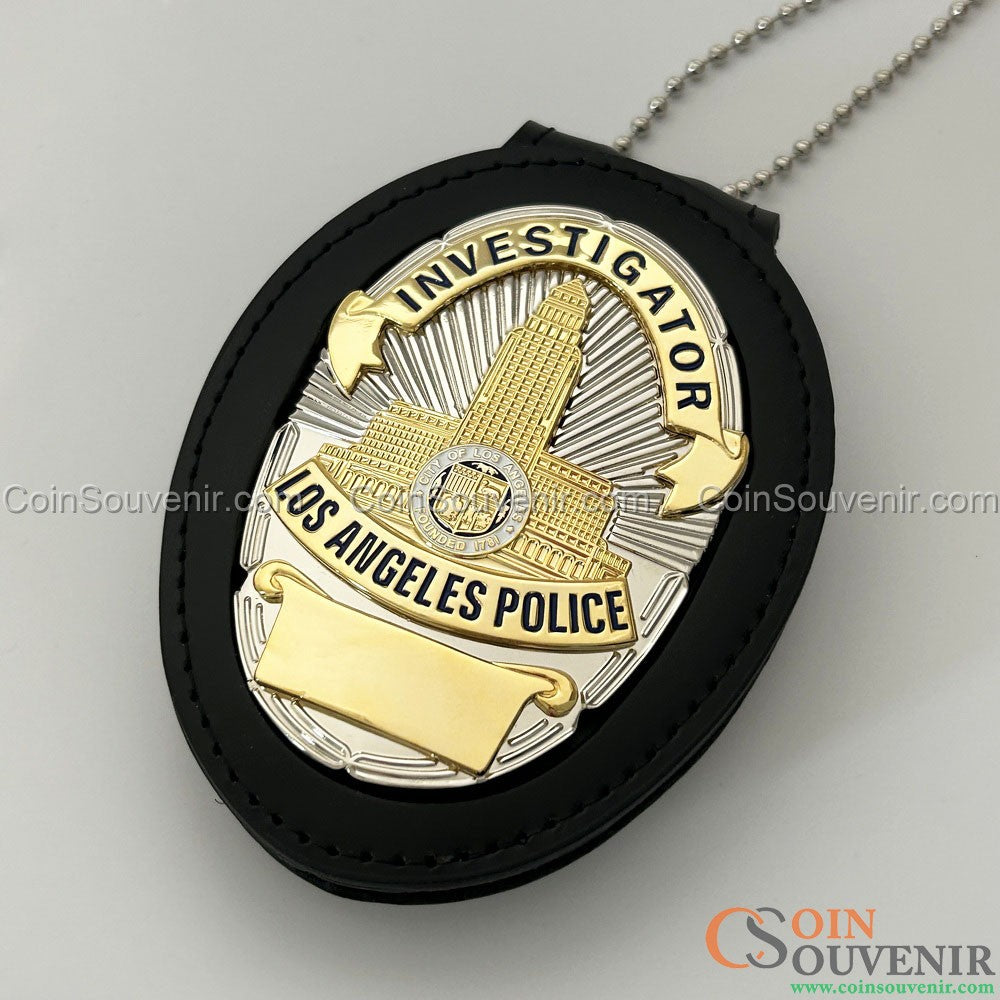 Rare LAPD Investigator Los Angeles Police Badge Customizable Number