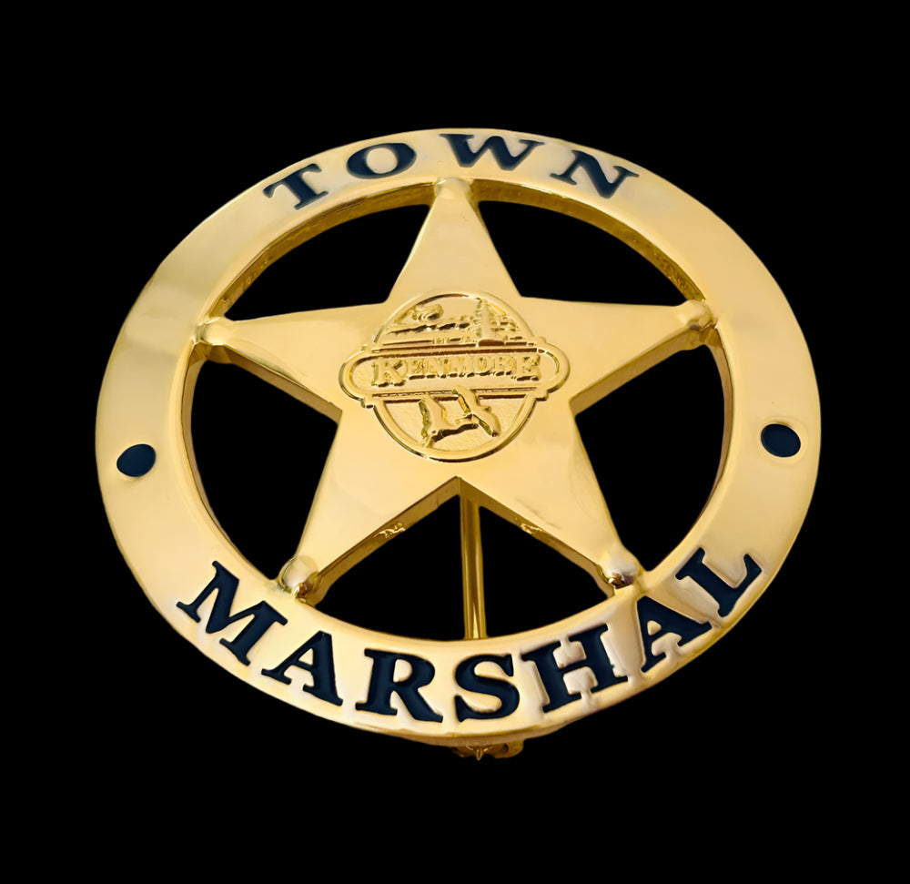 Kenmore Town Marshal Police Badge Gold