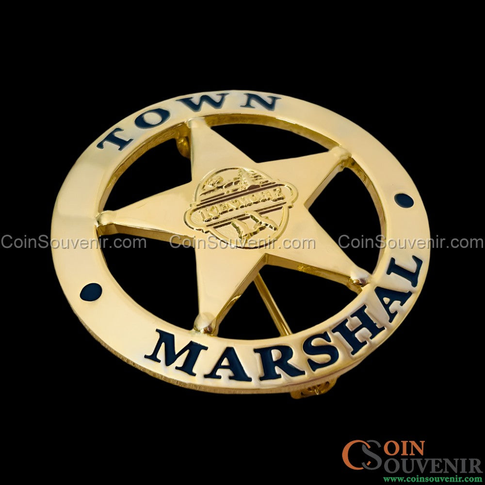 Kenmore Town Marshal Police Badge Gold