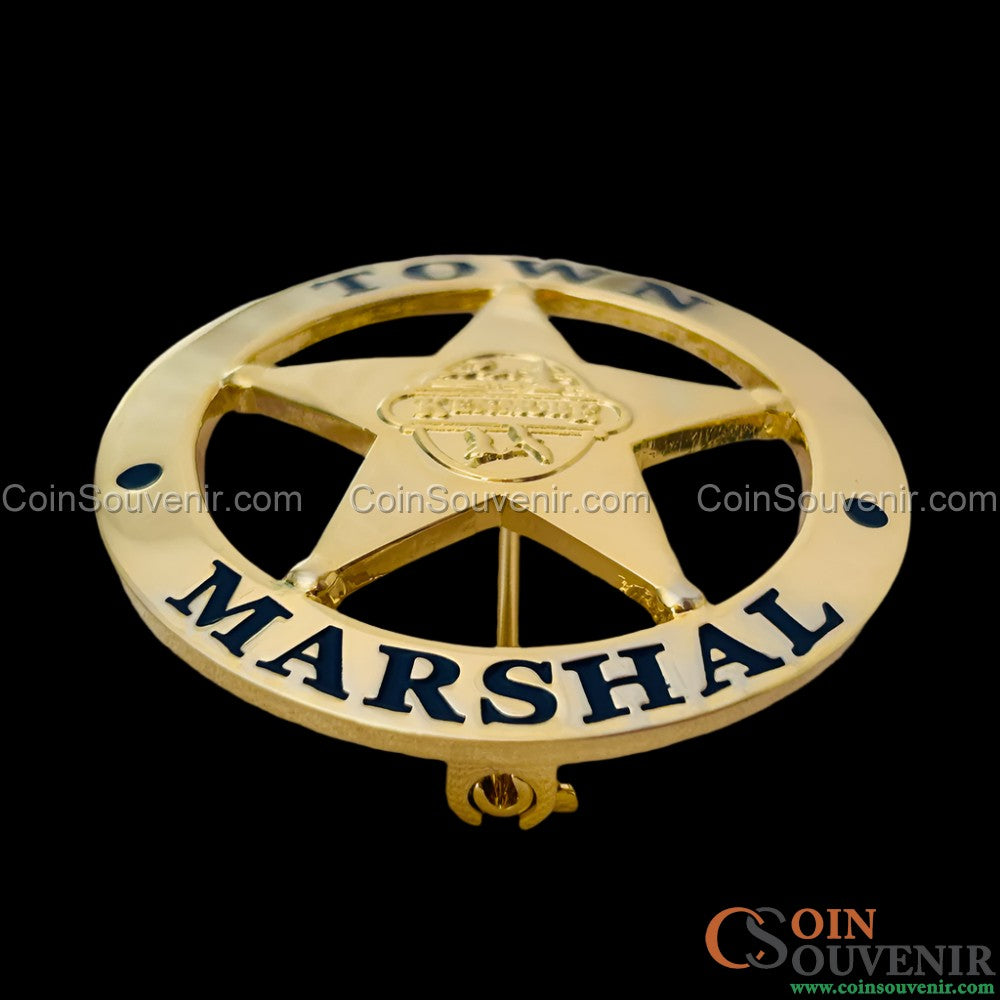 Kenmore Town Marshal Police Badge Gold