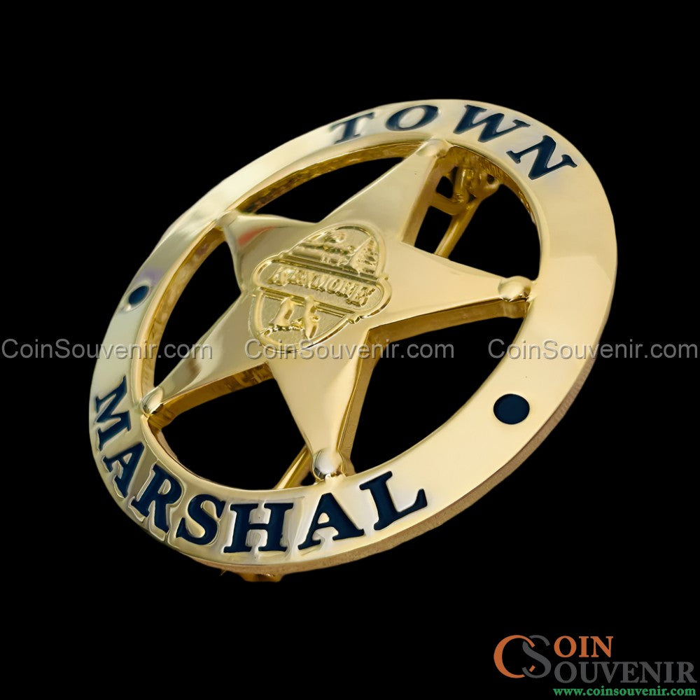 Kenmore Town Marshal Police Badge Gold