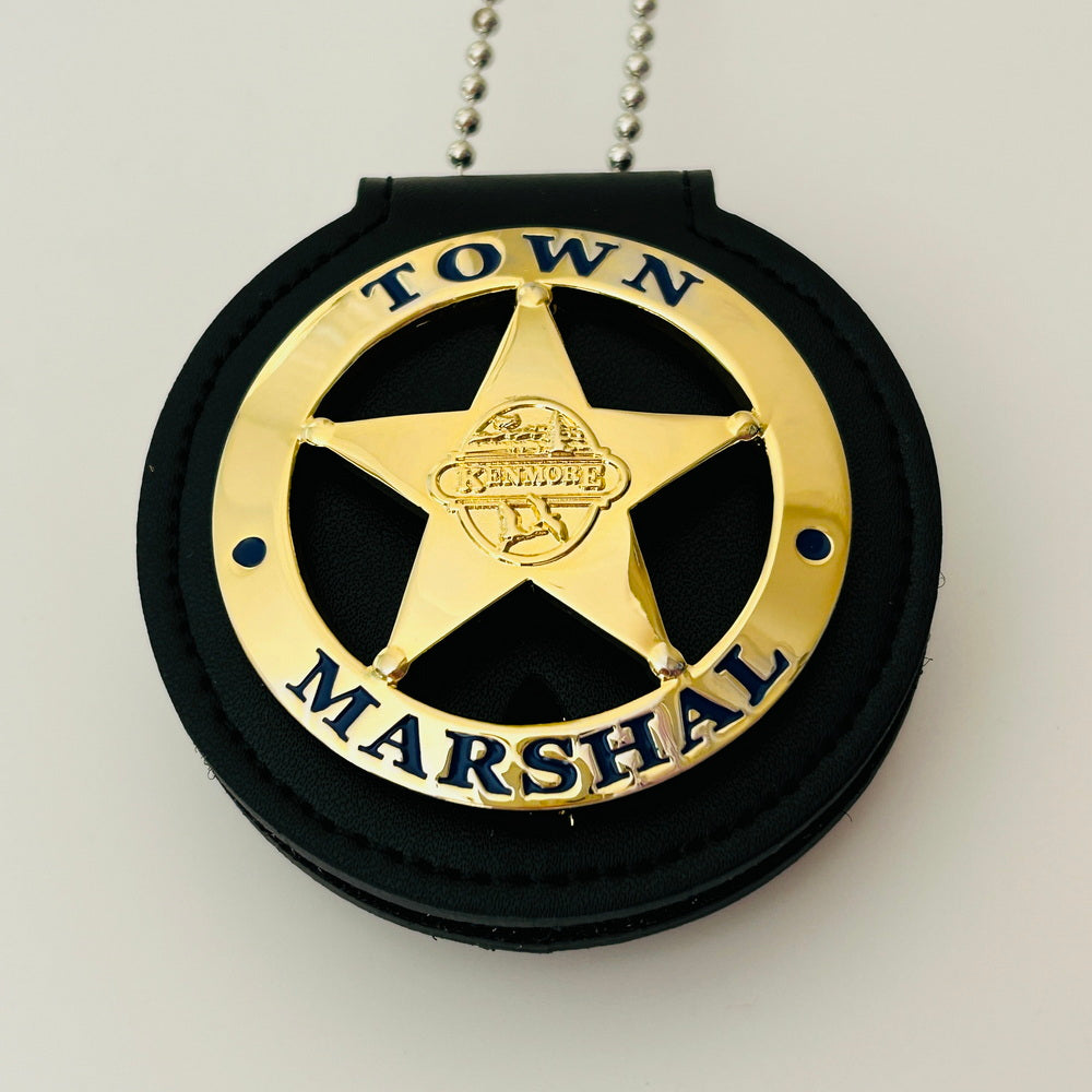 Kenmore Town Marshal Police Badge Gold