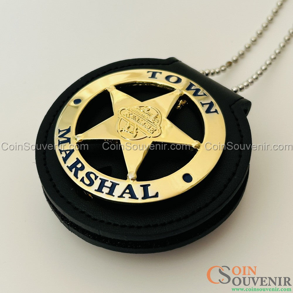 Kenmore Town Marshal Police Badge Gold