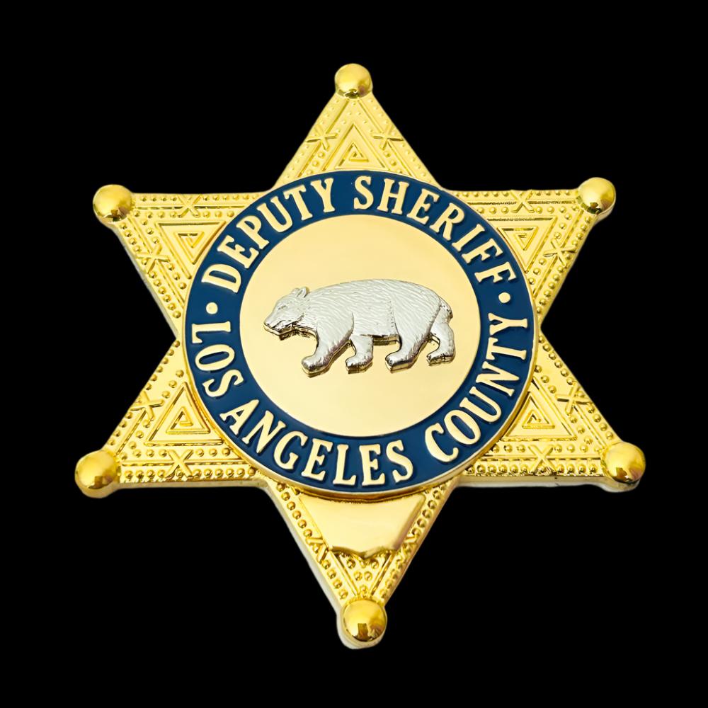 LASD Los Angeles County Deputy Sheriff Stern Flaches Abzeichen für Schattenbox Individualisierbar Rang und Nummer