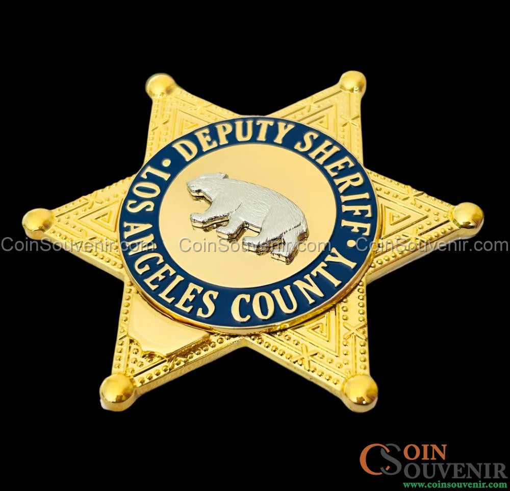 LASD Los Angeles County Deputy Sheriff Star Flat Badge For Shadow Box