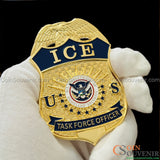 US ICE TFO Task Force Officer Badge Gold