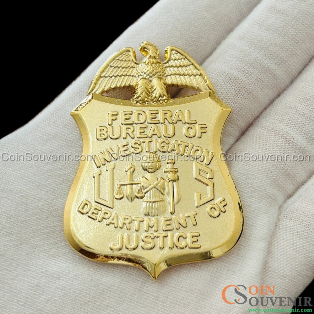 FBI Special Agent Wallet Badge Solid Copper Exact Replica