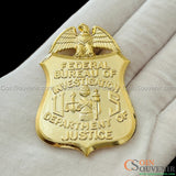 FBI Special Agent Wallet Badge Solid Copper Exact Replica