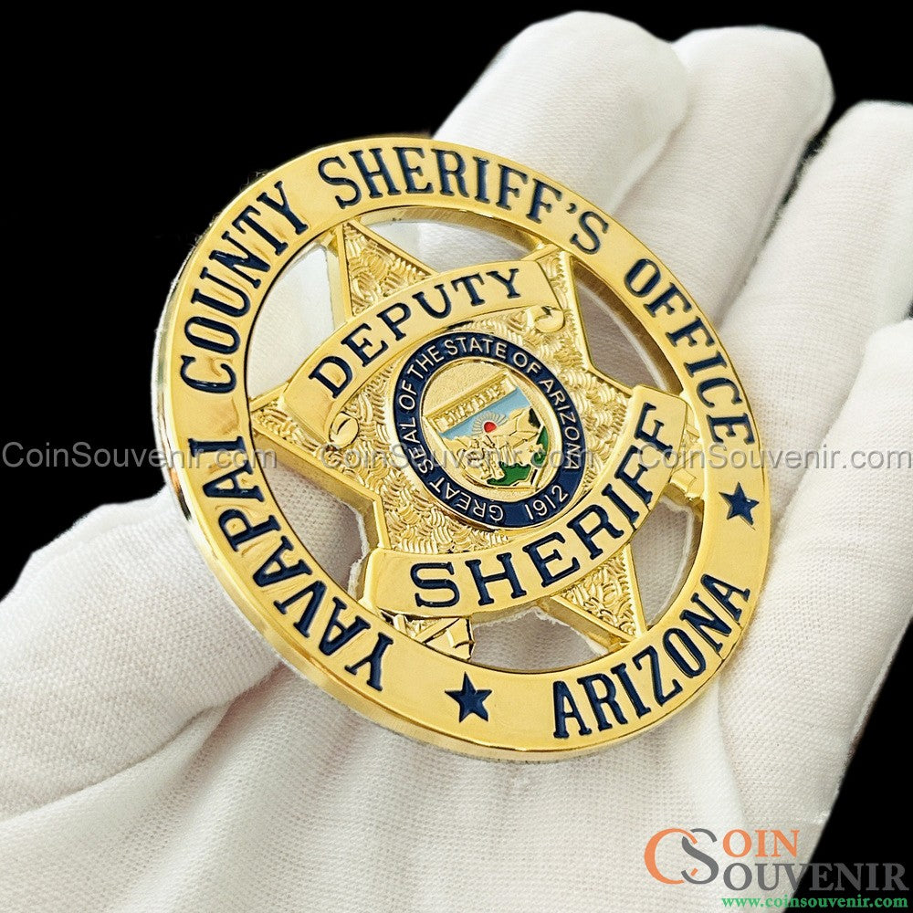 DEPUTY SHERIFF バッジ レザーホルダー付 DEPUTY SHERIFF バッジ レザーホルダー付 Florida Sheriff Star Badge