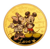 Mickey+Minnie True Love's Kiss Cartoon Colored 24K Gold Plated Coin