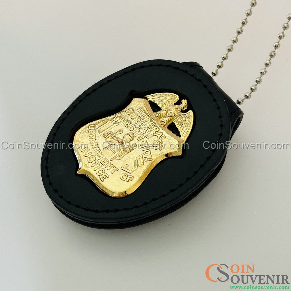FBI Special Agent Wallet Badge Solid Copper Exact Replica