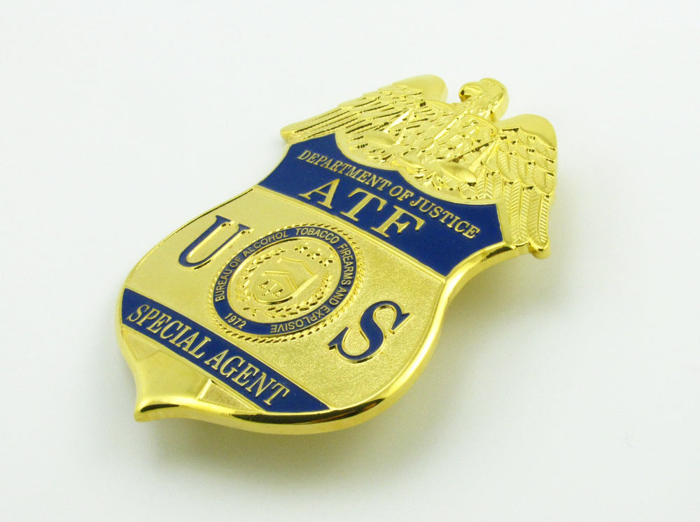 2 ATF Bureau of Alcohol Tobacco Firearms and Explosives Badges Set
