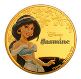 5 Pcs Disney Princess Classic Cartoon Colored 24K Gold Plated Coins Set