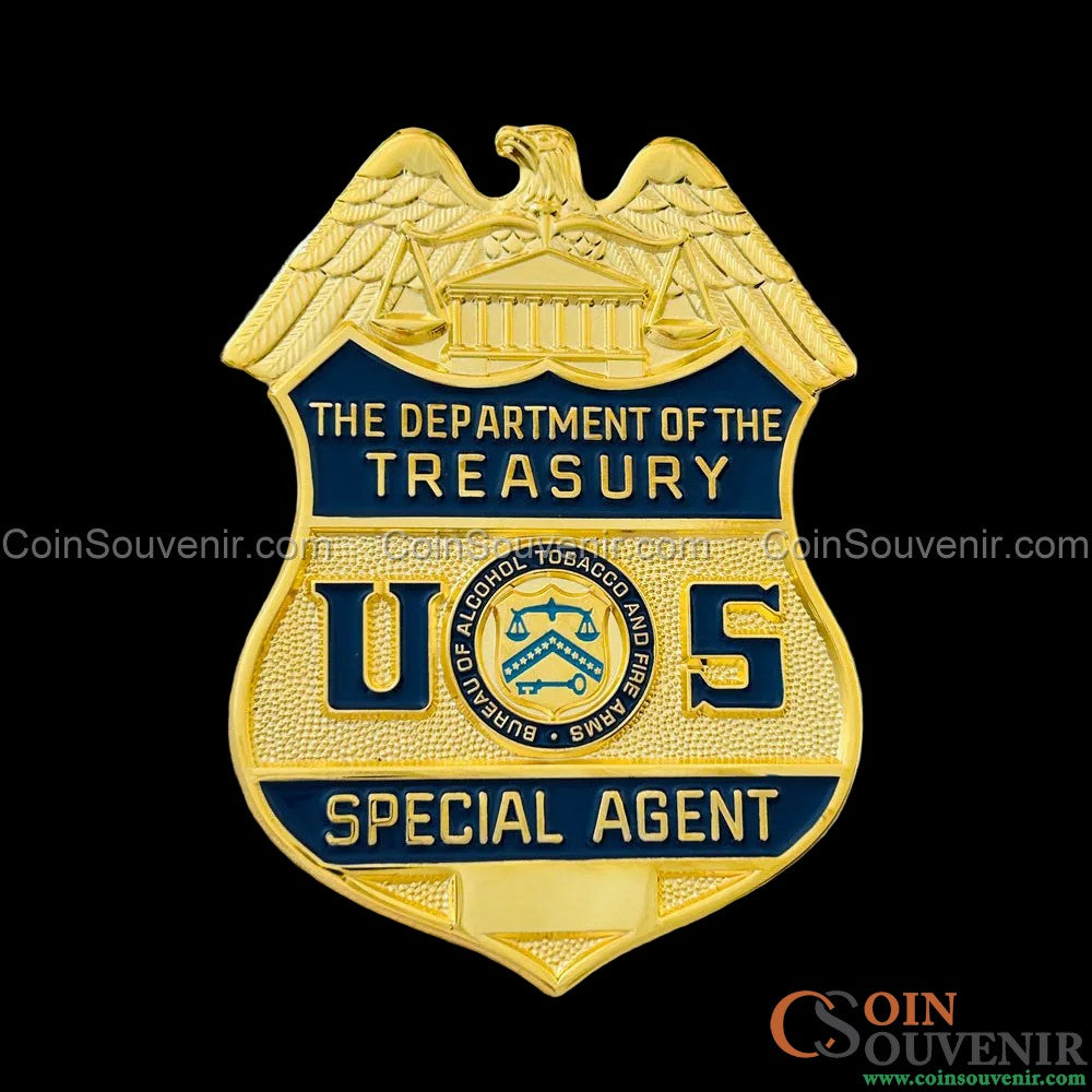 USDT U.S. Department of Treasury ATF Special Agent Flat Badge For Shadow Box