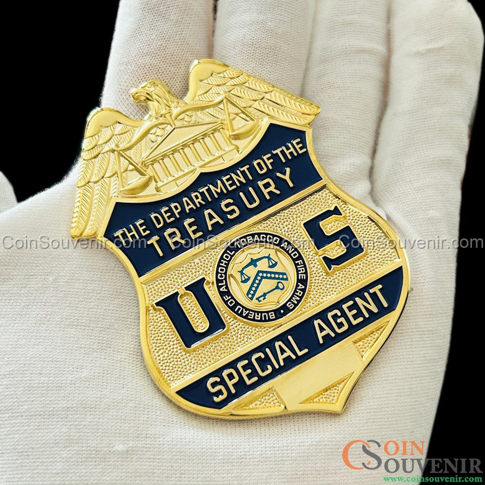 USDT U.S. Department of Treasury ATF Special Agent Flat Badge For Shadow Box
