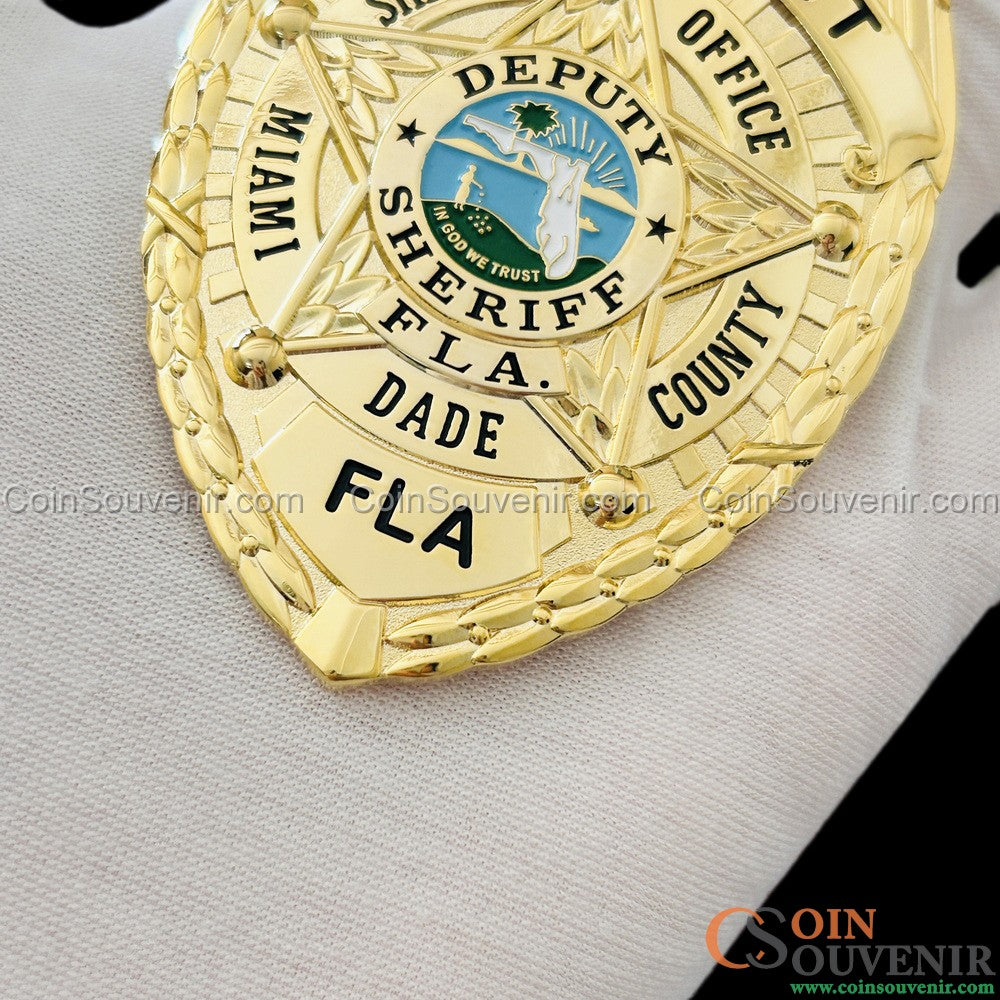 Dade County Miami Vice Badge TV Show Prop Museum Quality