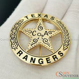 US Texas Rangers Badge Solid Copper Replica Gold