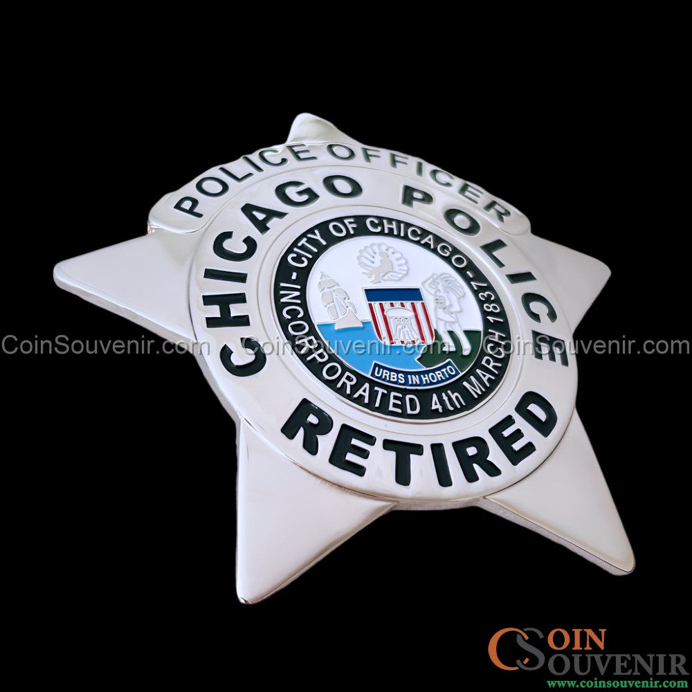 RETIRED CPD STAR Chicago Police Officer Badge Perfect Retirement Gift