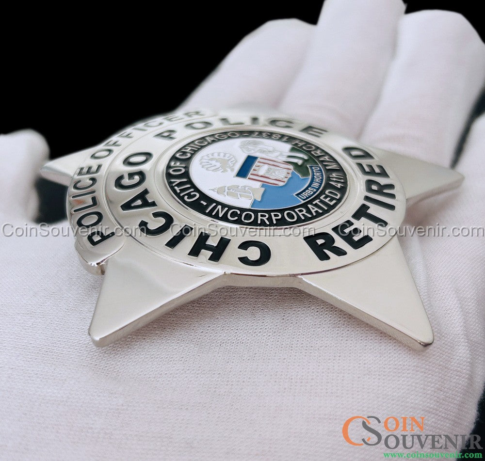 RETIRED CPD STAR Chicago Police Officer Badge Perfect Retirement Gift