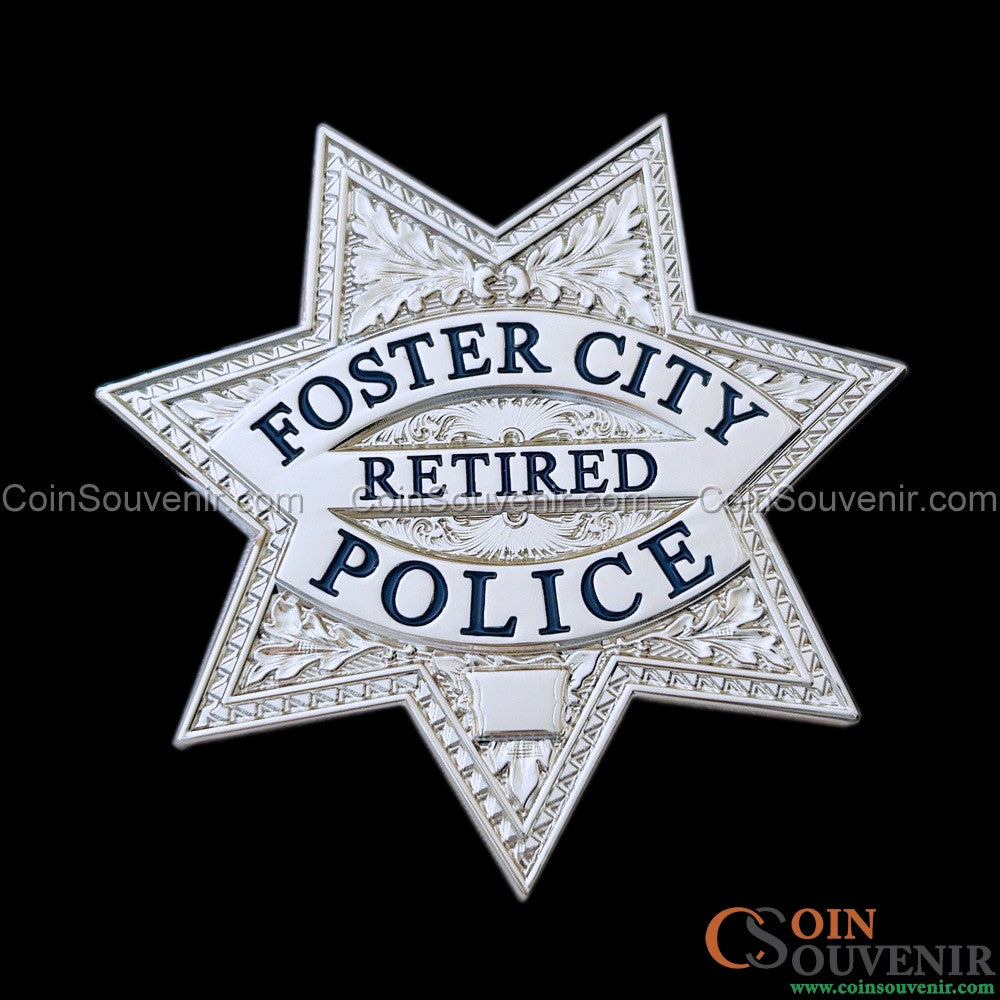 FCPD Foster City Police Retired Flat Star Badge