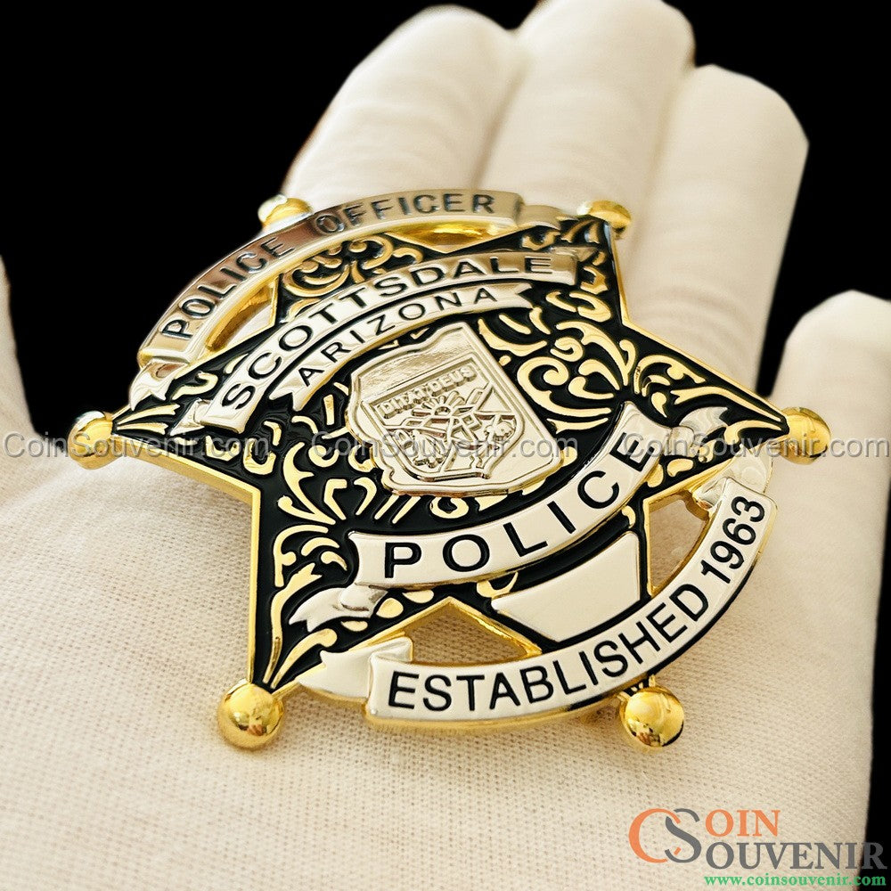 SPD Arizona Scottsdale Police Officer Badge Customizable number