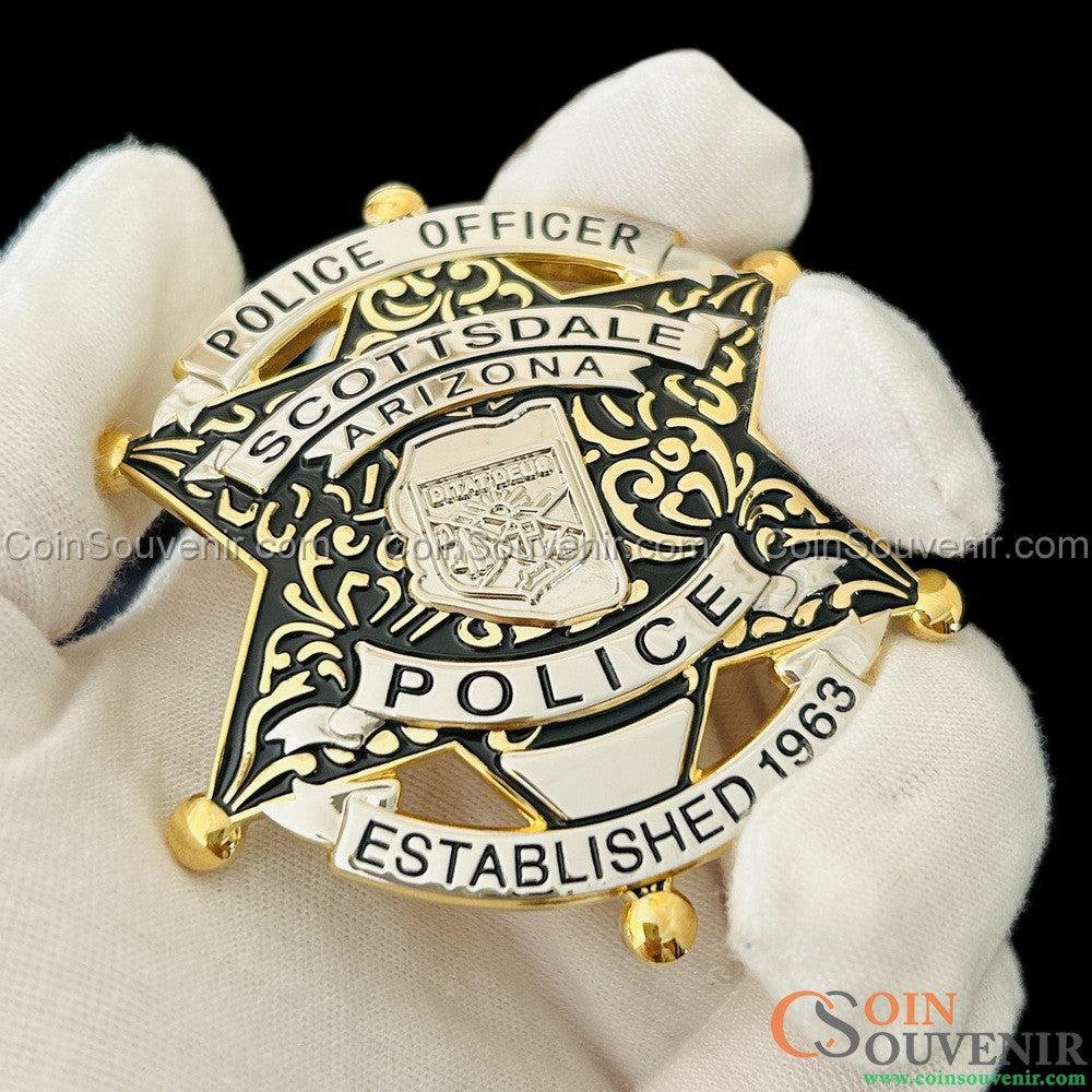 SPD Arizona Scottsdale Police Officer Badge Customizable number