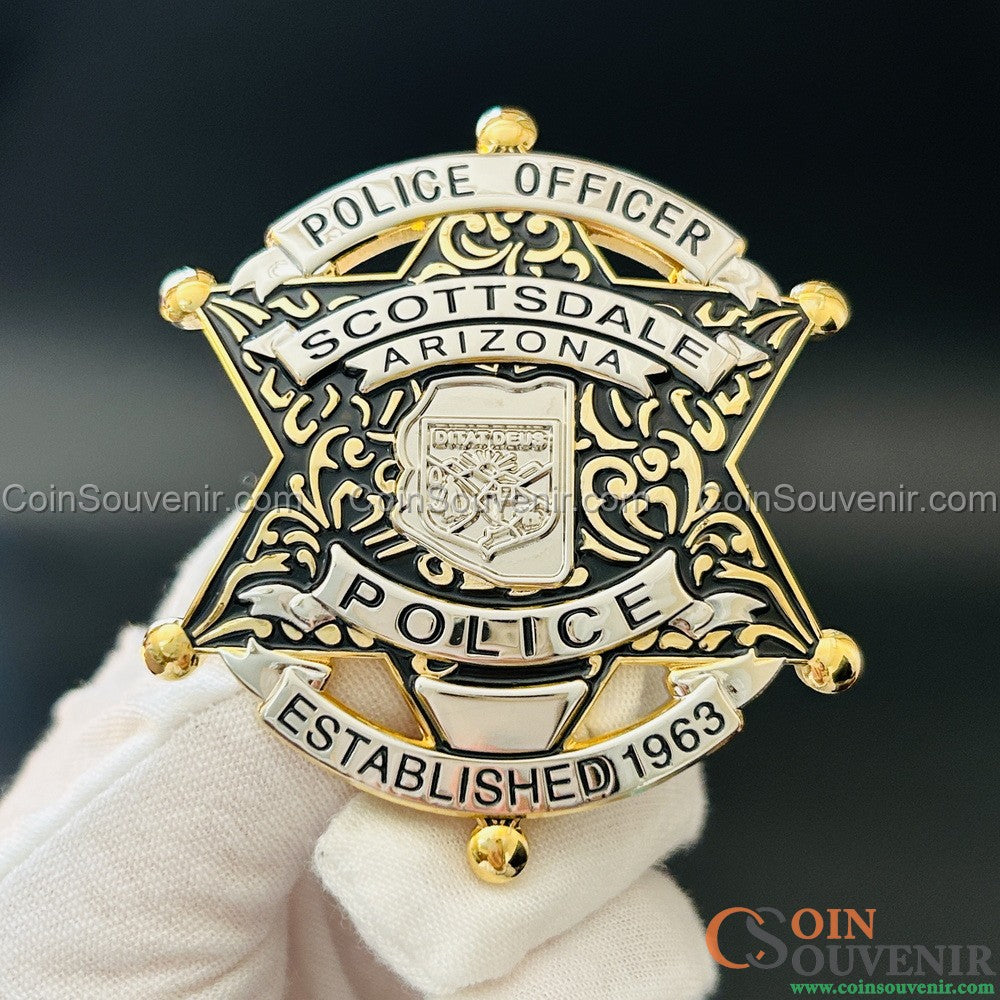 SPD Arizona Scottsdale Police Officer Badge Customizable number