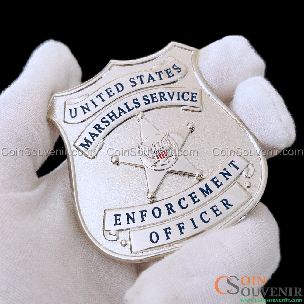 USMS Enforcement Officer US Marshals Service Badge Silver